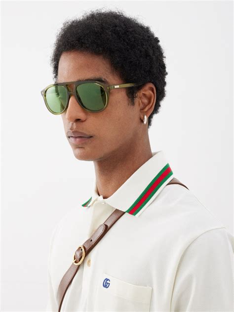 gucci aviators yellow green|gucci aviators men's.